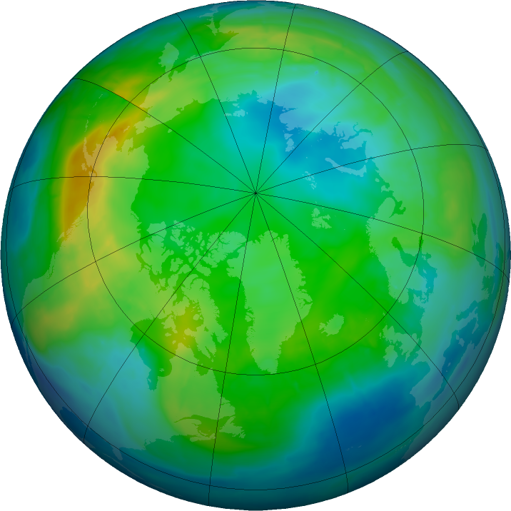 Arctic ozone map for 16 November 2015